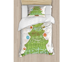 Merry Wish on Pine Tree Duvet Cover Set