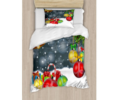 Vivid Noel Balls and Bell Duvet Cover Set