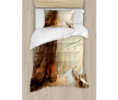 Foggy Forest Woods Duvet Cover Set