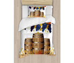 Golden Fall in Vineyard Duvet Cover Set