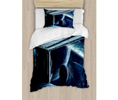 Moon Planet Scene Duvet Cover Set