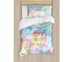 Colored Brushstroke Duvet Cover Set