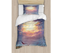 Beaming Sun Clouds Duvet Cover Set