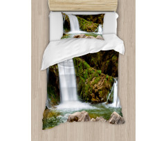 Waterfalls in Mountains Duvet Cover Set