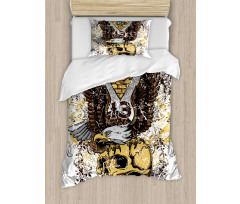 American Eagle on Skull Duvet Cover Set