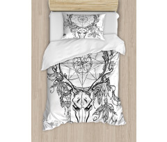 Skull with Feathers Duvet Cover Set
