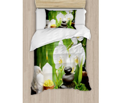 Stones and Orchids Duvet Cover Set