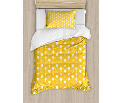 Heart Shapes and Dots Duvet Cover Set
