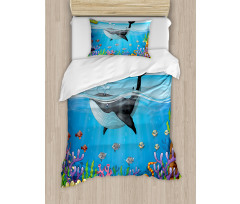 Whale in Ocean Planet Duvet Cover Set