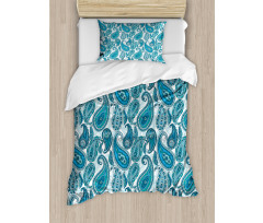 Ocean Stripe and Flower Duvet Cover Set