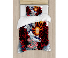 Japanese Style Waves Duvet Cover Set