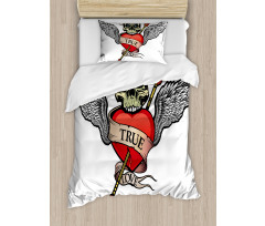 Angel Wings Skull Love Duvet Cover Set