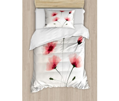 Romantic Buds Flowers Duvet Cover Set