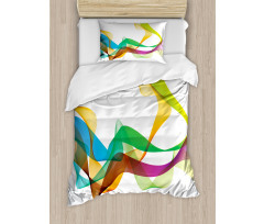 Wavy Ribbon Rainbow Duvet Cover Set