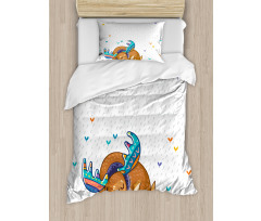 Retro Antlers Animal Art Duvet Cover Set