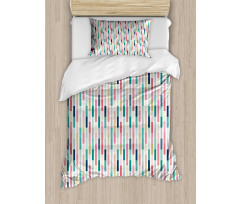 Dotted Bars in Colorful Style Duvet Cover Set