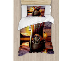 Barbarian Warrior Print Duvet Cover Set