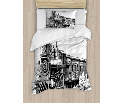 Rustic Old Train Duvet Cover Set