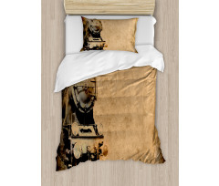 Aged Iron Train Duvet Cover Set