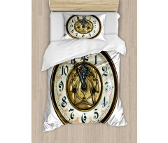 Antique Clock with Face Duvet Cover Set
