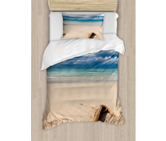 Sandy Beach and Clouds Duvet Cover Set