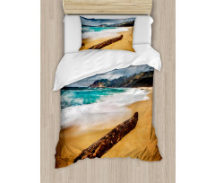 Beach with Stormy Weather Duvet Cover Set