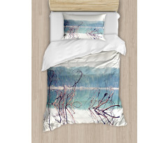 Fallen Tree in Beach Duvet Cover Set