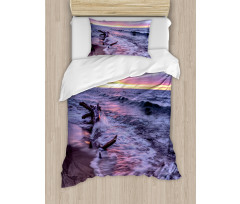 Wavy Sea Couldy Sunset Duvet Cover Set