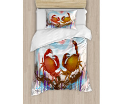 2 Crabs Dancing Sea Duvet Cover Set