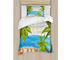 Palm Trees and Crabs Duvet Cover Set