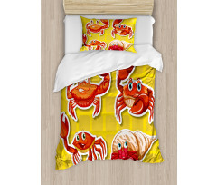 4 Different Crabs Duvet Cover Set