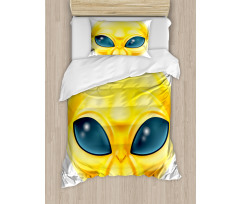 Alien Space Smiley Face Duvet Cover Set