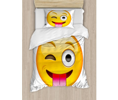 Cartoon Romantic Smiley Duvet Cover Set