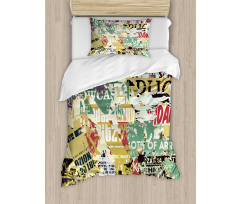 Old Torn Posters Collage Duvet Cover Set