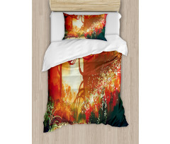 Modern Autumn Forest Duvet Cover Set