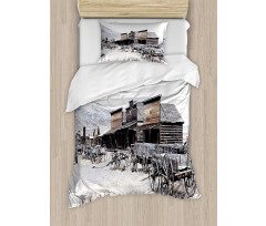 Old Wooden 20s Town Duvet Cover Set