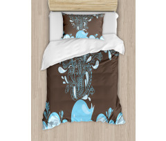 Batik Sea Whale Tribal Duvet Cover Set