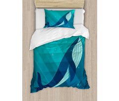 Sailor Whale with Rays Duvet Cover Set