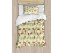 Floral Leaf Pattern Duvet Cover Set