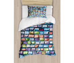 Colored Mosaic Walls Duvet Cover Set