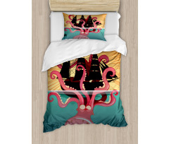 Coral Sea Monster Folk Duvet Cover Set