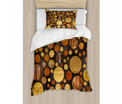 Brown Abstract Circles Duvet Cover Set