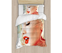 Blonde Girl Woman Figure Duvet Cover Set