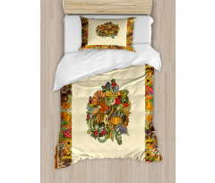 Pumpkin Wreath Bow Duvet Cover Set