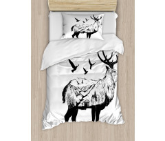 Mountain and Cottage Duvet Cover Set