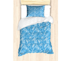 Monochrome Shells Corals Duvet Cover Set