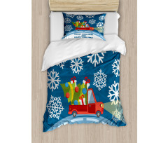 Happy New Year Truck Duvet Cover Set