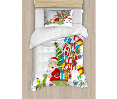 Santa on Motorbike Duvet Cover Set