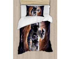 Astronaut in Outer Space Duvet Cover Set