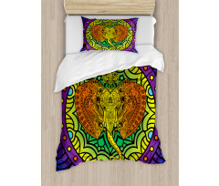 Elephant Head Mandala Duvet Cover Set